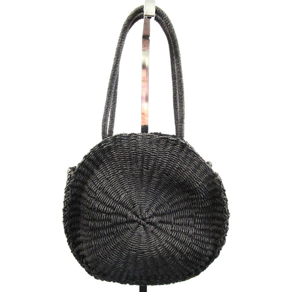 Urban Outfitters Black Straw Round Shoulder Bag